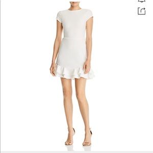 Aqua Textured Ruffle Hem Dress